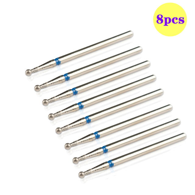 8pcs Diamond Milling Cutter for Manicure Set Nail Drill Bits Accessories Nozzles for Manicure Cutters Pedicure Sanding Nail File