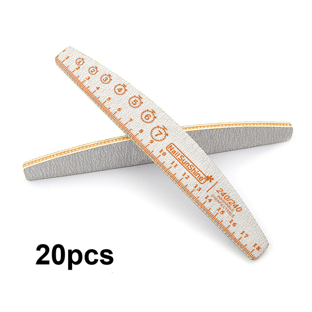 20/30/50/75/84pcs Gray Professional Nail Files 80 100 150 180 240 320 Nail Art Tools Clock Marker Mark Pattern