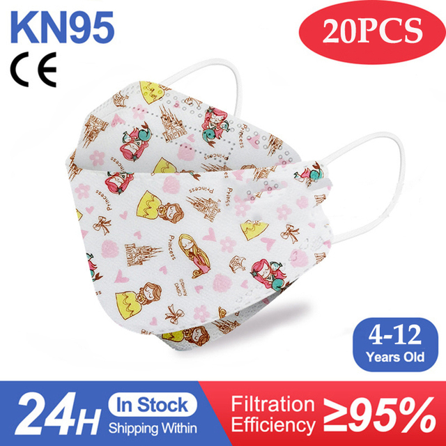 Kn95 Masks Kids fpp2 Approved Mask for Baby Fish Printed Cartoon Mouth Mask KN95 Mascarilla Infantil kf94fan ffp2fan Ninos