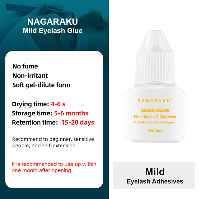 NAGARAKU Eyelash Extension Adhesive Glue Strong Fast No Irritation Mega Volume Lashes Hold Ultra Bonding Long Retain Fast Dry