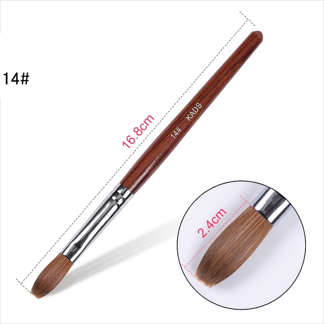 1pc Kolinsky Sable Acrylic Brush UV Gel Carving Brush Pen Liquid Powder DIY Nail Drawing Flat Round Red Wood Nail Art Brush