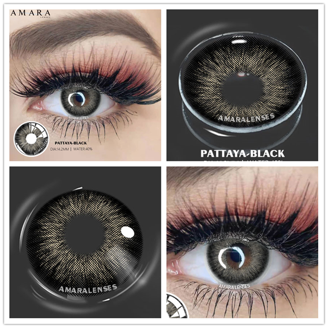 Amara Natural Colored Contact Lenses Blue 2pcs Beautiful Contacts Pupils Colored Contact Lens Yearly Makeup Cosmetics Contact Lens