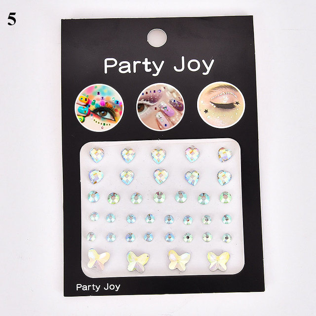 3D Diamond Eyeshadow Stickers Face Jewels Self Adhesive Face Body Eyebrow Diamond Nail Stickers Decals Decoration Photography