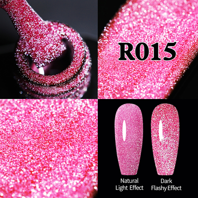 UR Sugar Fluorescent Reflective Gel Holographic Gel Nail Polish Shine Neon Glitter Semi Permanent Soak Off UV LED Nail Gel