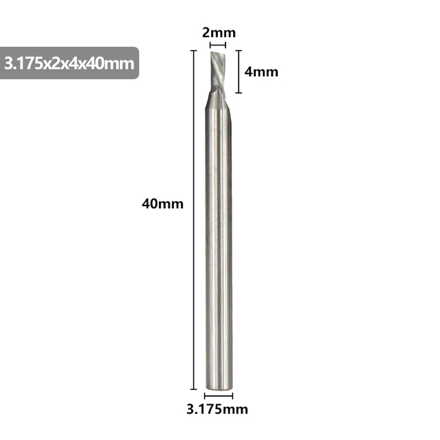 XCAN - Single Carbide Cutting Machine, 3.175mm (1/8"), CNC Router, 1-3.175mm Diameter, for Aluminum Cutting