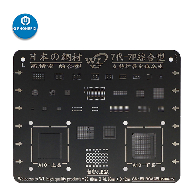 Black Steel BGA Stencil Stencil For iPhone 11 12 Pro Max XS XS MAX XR X 8P 8 7P 7 6S 6 CPU IC Chip Tin Soldering Mesh