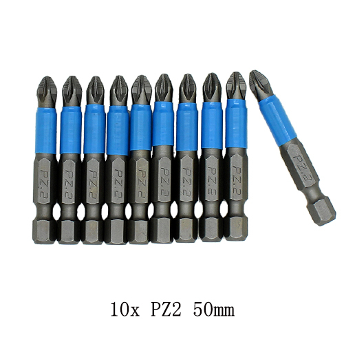 Magnetic Screwdriver Set 1/4" Hexagon Anti-Slip Leg Phillips Electric Power Tools Accessories 10pcs 50mm PH1 PH2 PH3 PZ1 PZ2 PZ3