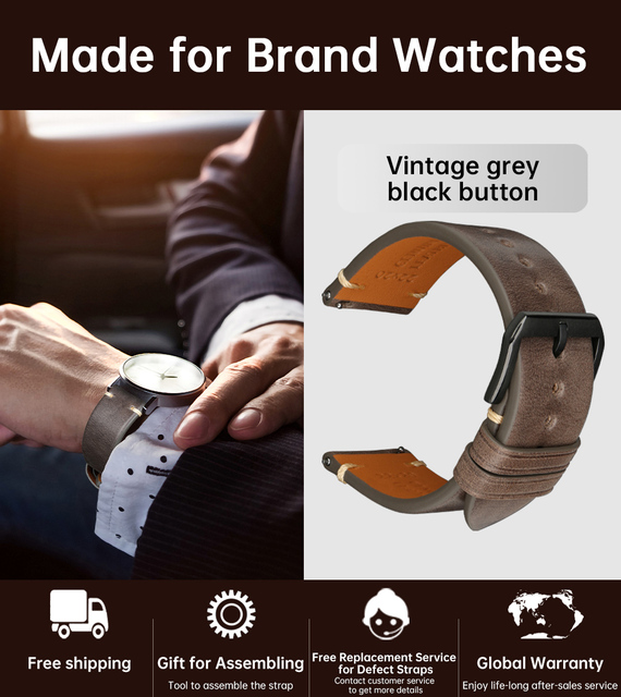 MAIKES Quick Release Watch Band Italy Vegetable Tanned Leather For Huawei Galaxy Watch 22mm Cow Watch Bracelet Leather Strap