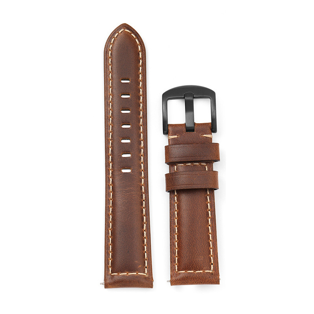 18/20/22/24/26mm Watch Strap Genuine Leather Watch Band Watch Accessories Men Cowhide Handmade Watchband Stainless Steel Buckle