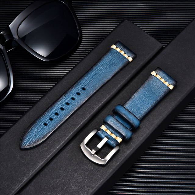 High Quality Handmade Cowhide Watch Strap Vintage Retro Watch Band Bracelets Wristwatchbands Straps 18mm 20mm 22mm 24mm