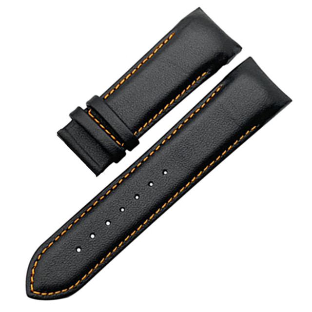 Handmade Genuine Leather Curved End Watchband for Tissot T035 Watch Band Strap Steel Buckle Wristband 22mm 23mm 24mm