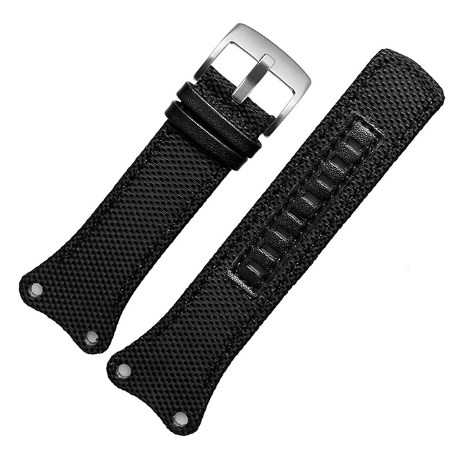 Nylon+Leather Watchband Thickened Canvas Strap For K4b381b6 K4b381b3 K4B384B6 Waterproof Wristband Watch Band 30mm Black With Tool