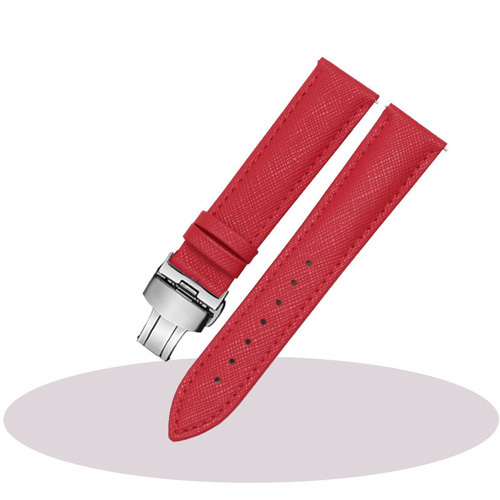 PEIYI Genuine Leather Watchband 16 18 20 22mm Purple Red Bracelet for Women Fashion Cowhide Watch Chain Quick Release