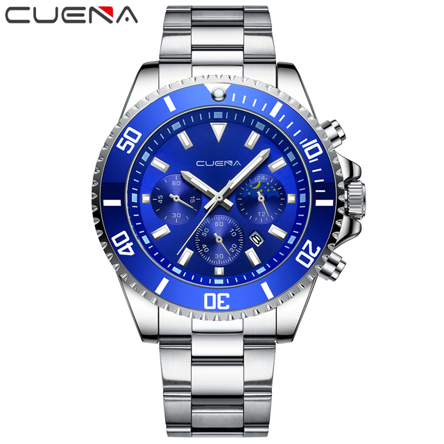 CUENA Top Brand Luxury Watch Fashion Men 30ATM Waterproof Date Watch Sport Men's Watches Quartz Wristwatch Relogio Masculino