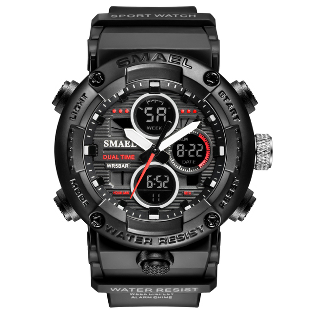 SMAEL sport watch men waterproof LED digital watches stopwatch big dial watch for male 8038 relogio masculino men quartz watches