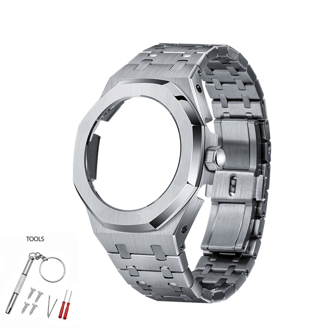 4th Generation GA2100 GA2110 Watches Octagonal Full Metal Strap with Adjusted Crown 316 Stainless Steel