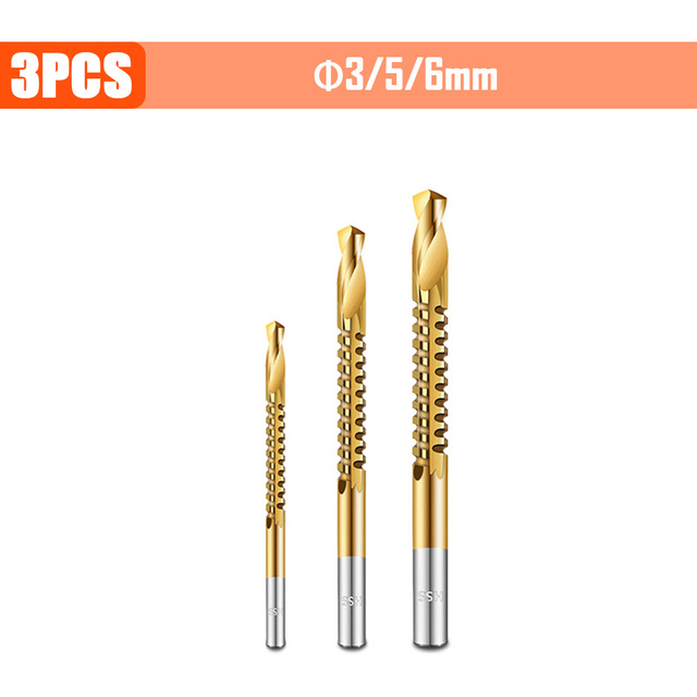 3/4/5/6pcs Cobalt Drill Bit Spiral Screw Metric Composite Tap Drill Bits Drill Polishing Woodworking HSS Twist Drilling Tools