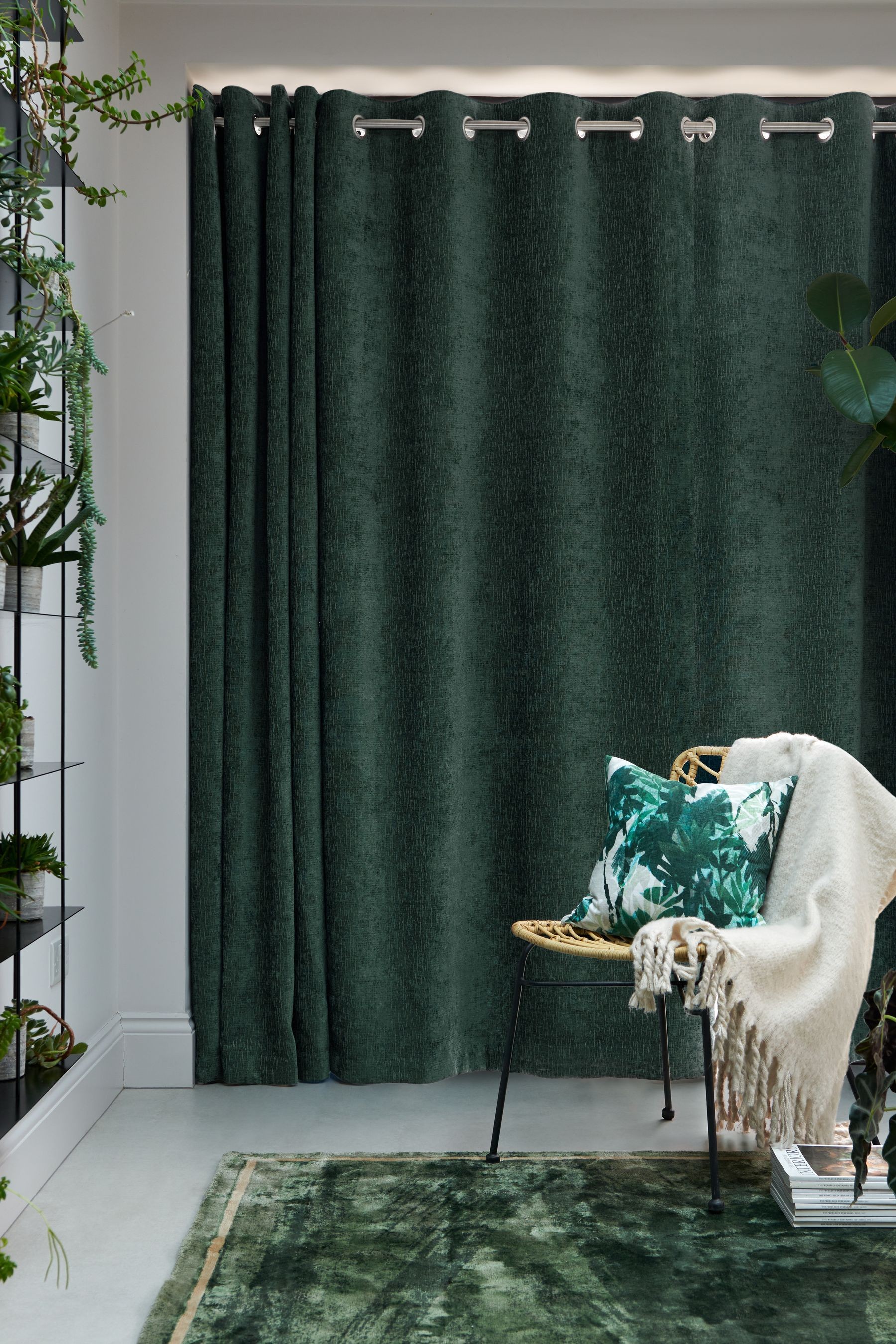 Heavyweight Chenille Curtains Eyelet Lined