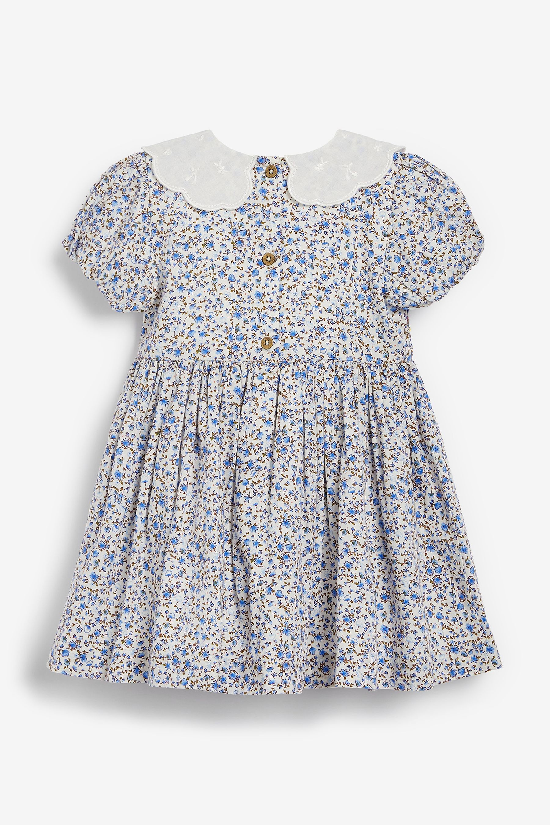 Lace Collar Shirred Cotton Dress (3mths-8yrs)