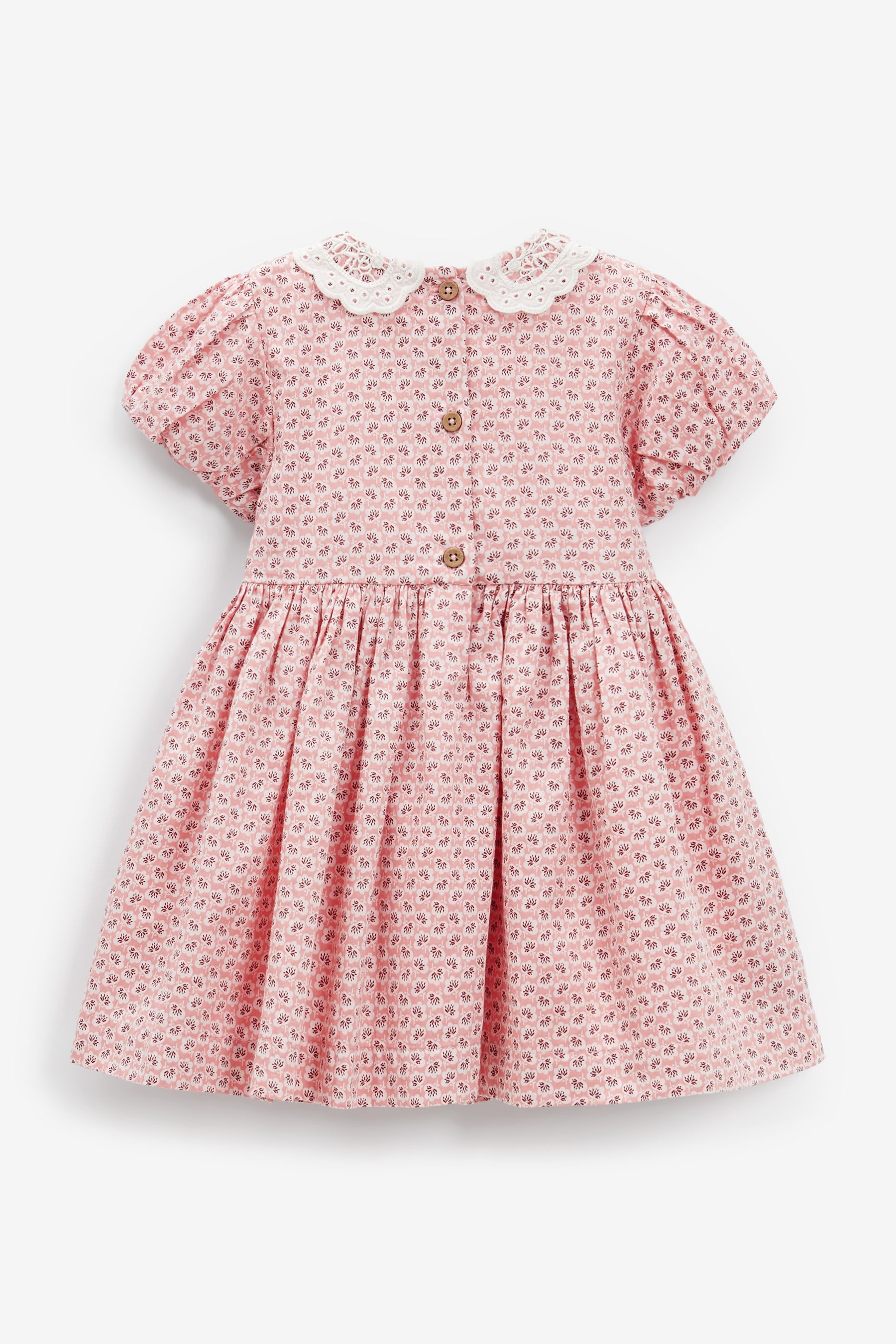 Lace Collar Shirred Cotton Dress (3mths-8yrs)