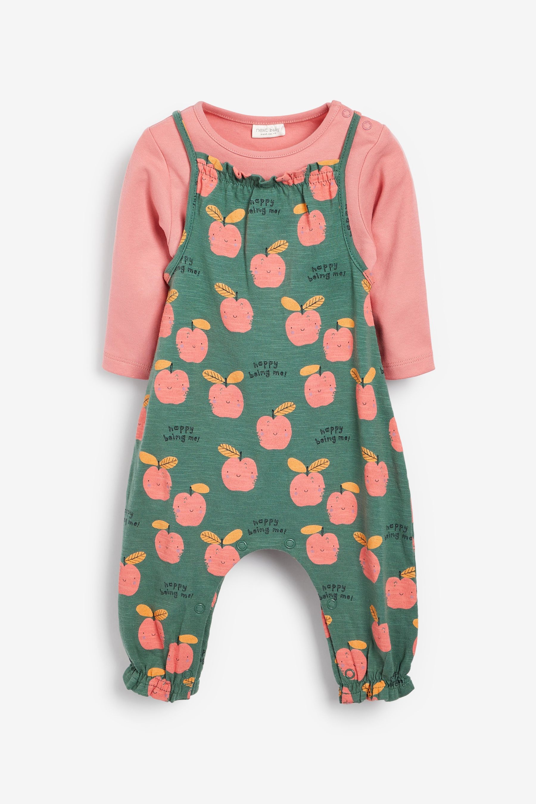 Baby Printed Dungarees And Bodysuit Set (0mths-3yrs)