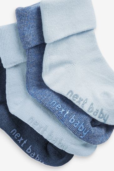 4 Pack Roll Top Baby Socks (0mths-2yrs)