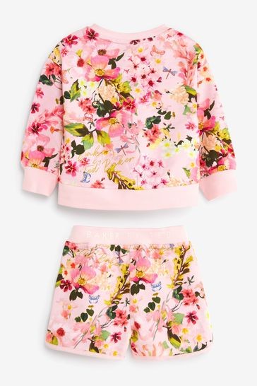 Baker by Ted Baker Floral Sweatshirt and Shorts Set