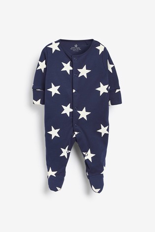 3 Pack Star Stripe Sleepsuits (0mths-2yrs)