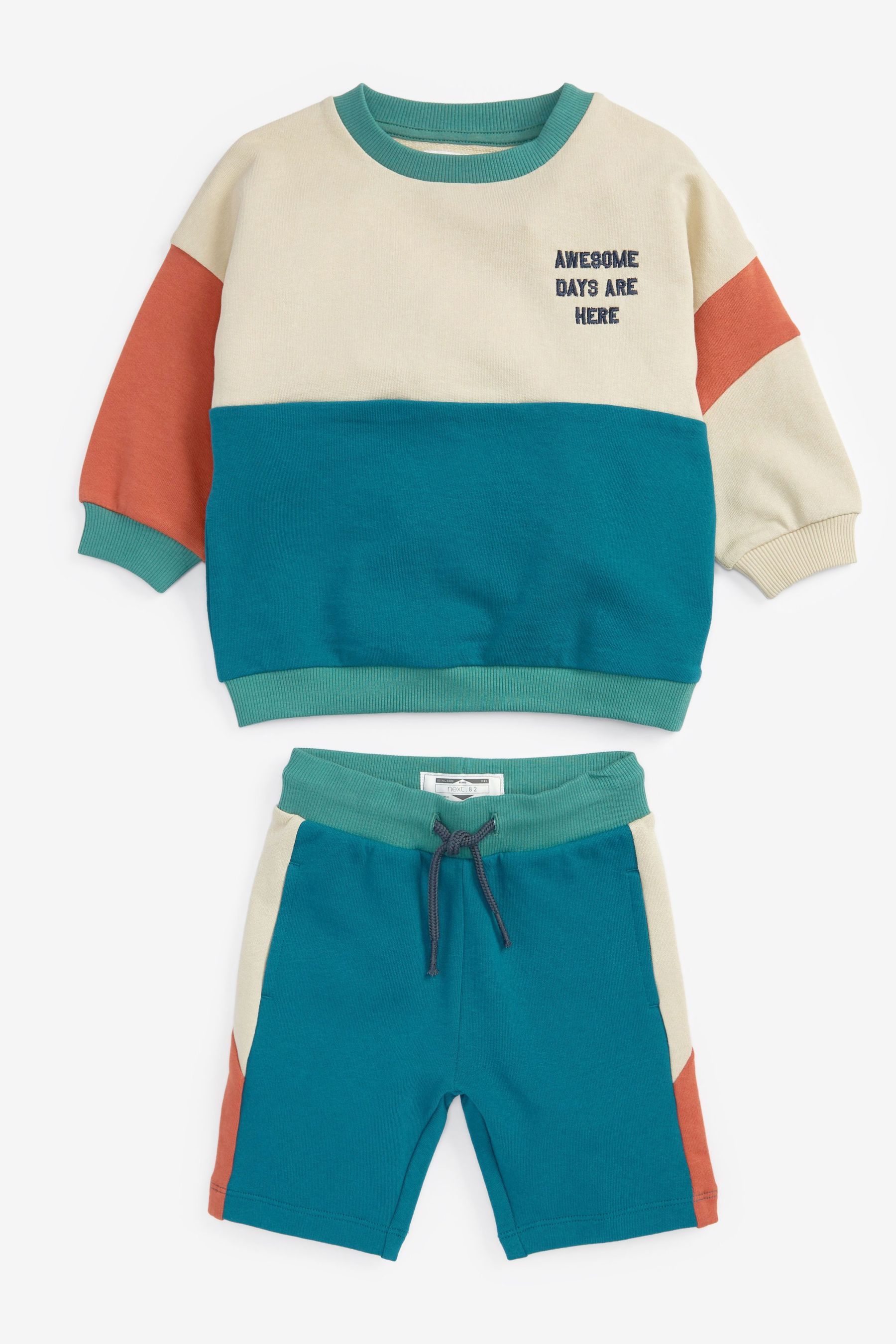 Colourblock Jersey Sweatshirt & Short Set (3mths-7yrs)