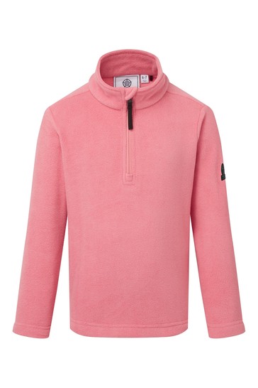 Tog24 Pink Toffolo Kids Zip Neck Fleece