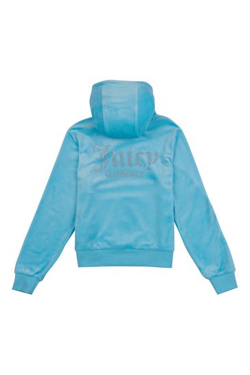 Juicy Couture Blue Diamante Velour OTH Hoodie