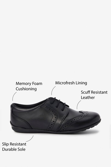 School Leather Lace-Up Brogues Narrow Fit (E)