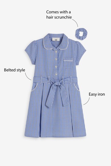 Gingham School Dress Set (3-14yrs)