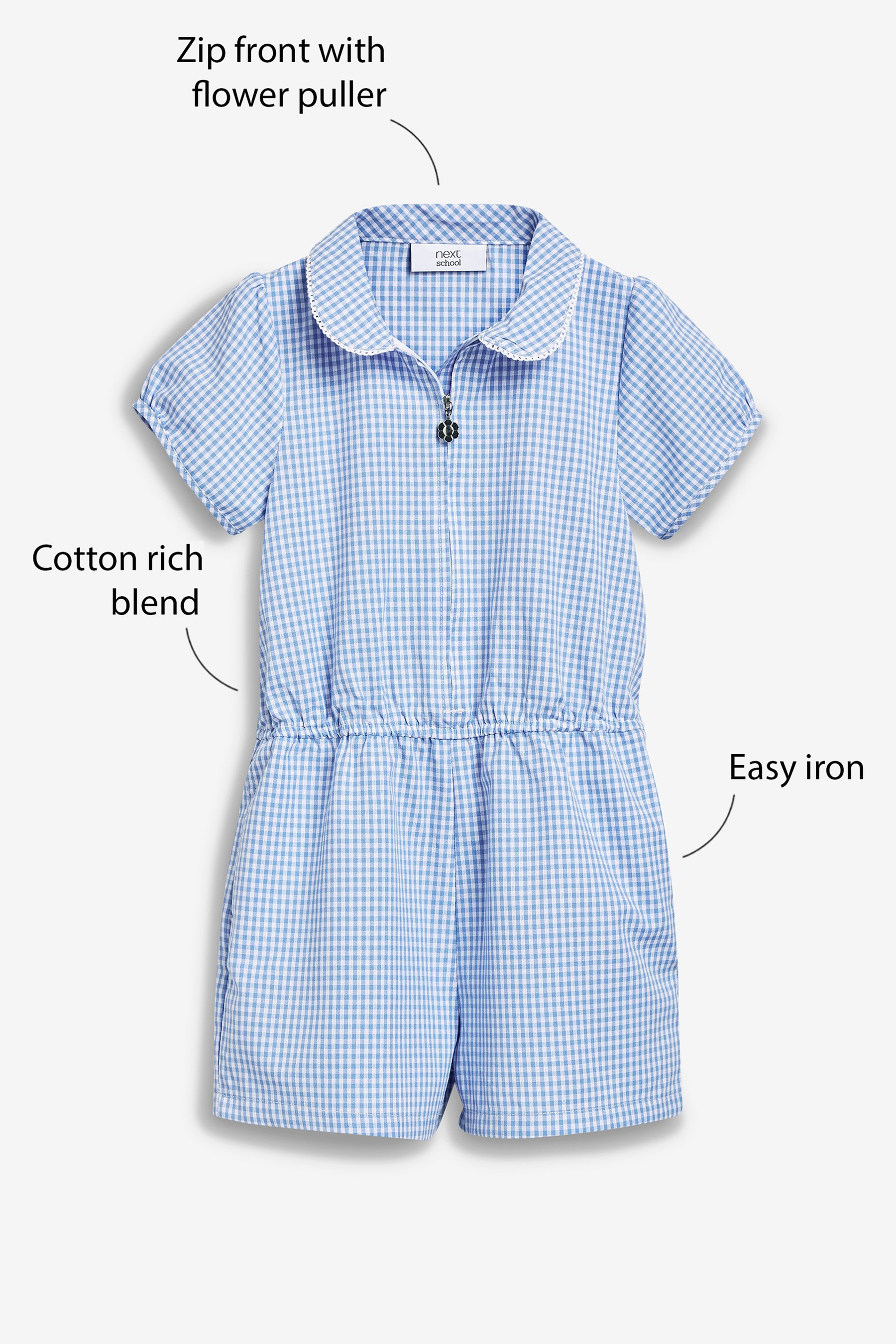 Gingham School Playsuit (3-14yrs)