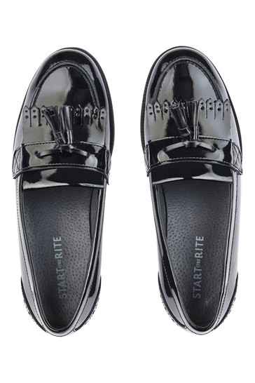 Start-Rite Sketch Black Patent Leather School Shoes Wide Fit