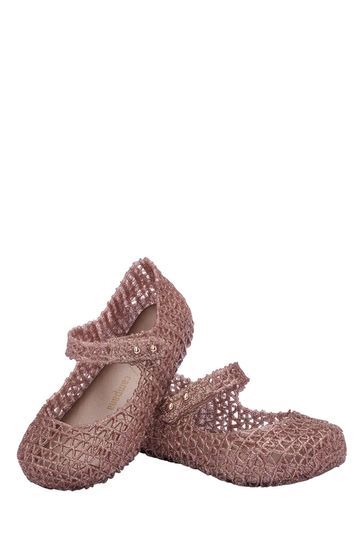 Mini Melissa Baby Nude Campana Papel Glitter Pumps