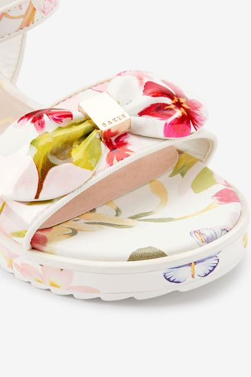 Baker by Ted Baker White Floral Platform Sandals