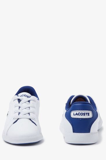 حذاء رياضي أبيض أزرق للأطفال الصغار من Lacoste