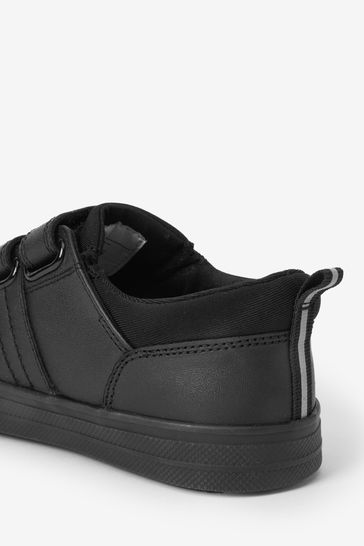 School Leather Triple Strap Shoes Standard Fit (F)