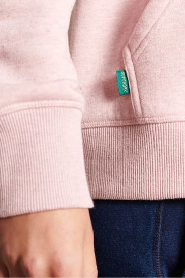 Superdry Pink Vintage Logo Embroidered Zip Hoodie