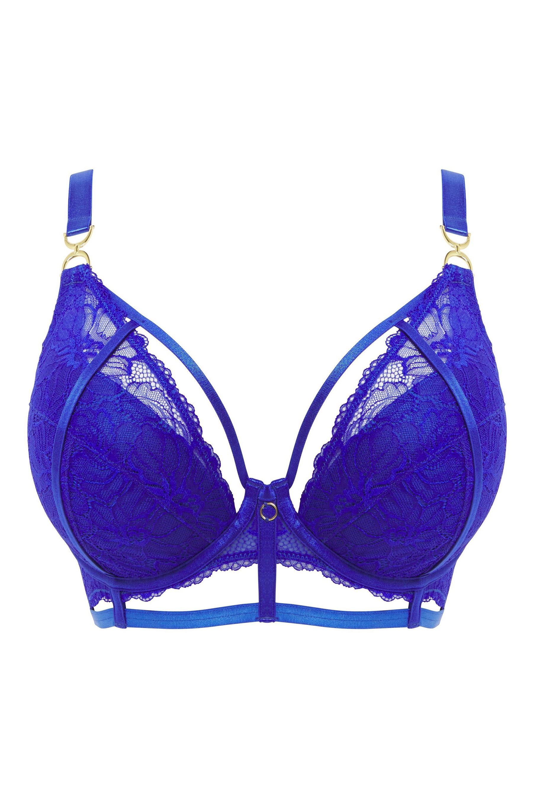 Figleaves Blue Layla Lace Balcony Bra