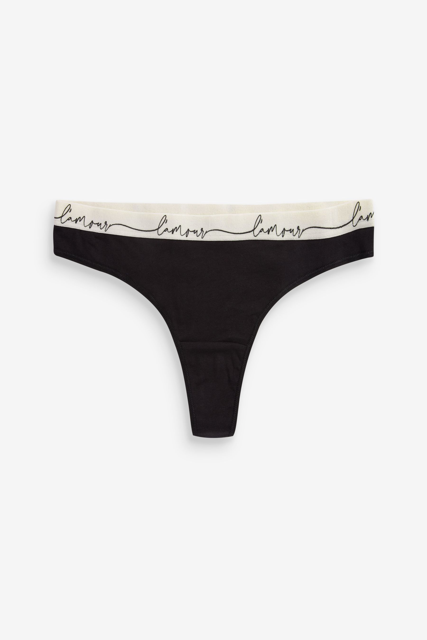 Cotton Rich Logo Knickers 4 Pack Thong