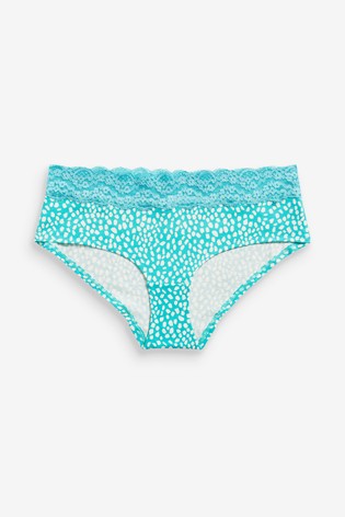 Lace Trim Cotton Blend Knickers 4 Pack Short