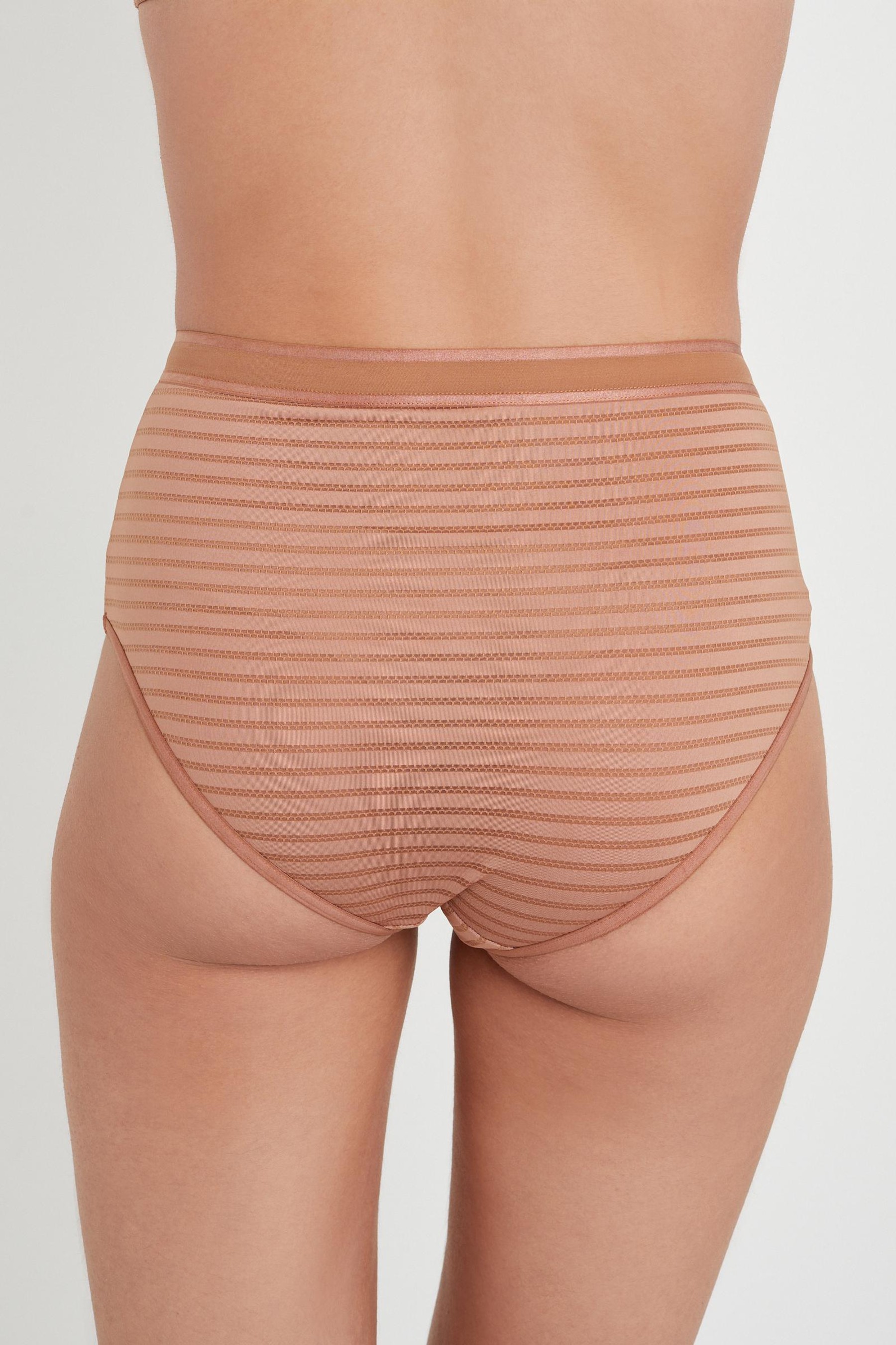 Stripe High Waist Knickers 2 Pack High Rise