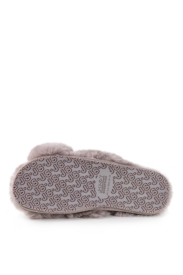 Just Sheepskin Daisy Cross Over Open Toe Slider Slipper