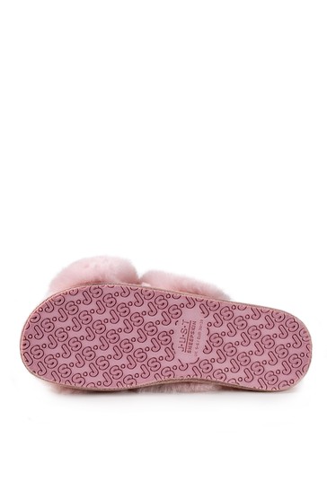 Just Sheepskin Daisy Cross Over Open Toe Slider Slipper