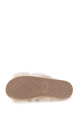 Just Sheepskin Daisy Cross Over Open Toe Slider Slipper