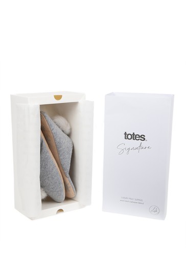 Totes Ladies Cashmere Blend Mule Slippers with Soft Sole