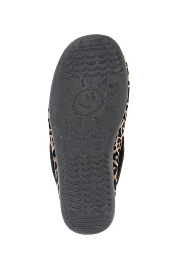 Pavers Ladies Leopard Print Full Slippers