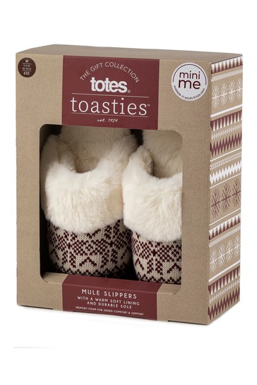 Totes Ladies Family Collection Fair Isle Mule Slippers